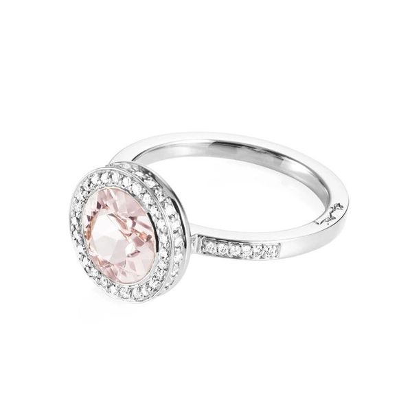 Halo Ring White Gold - Morganite von Efva Attling, Schneller Versand - Nordicspectra.de