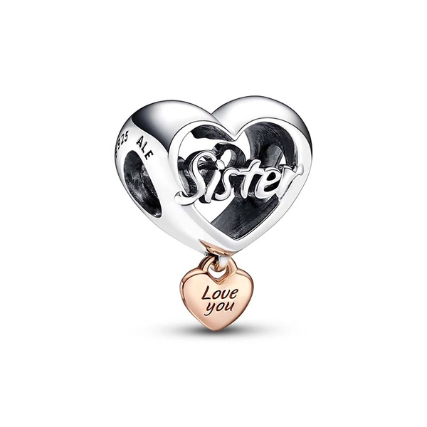 „Love You Sister“ Herz-Charm von PANDORA, Schneller Versand - Nordicspectra.de