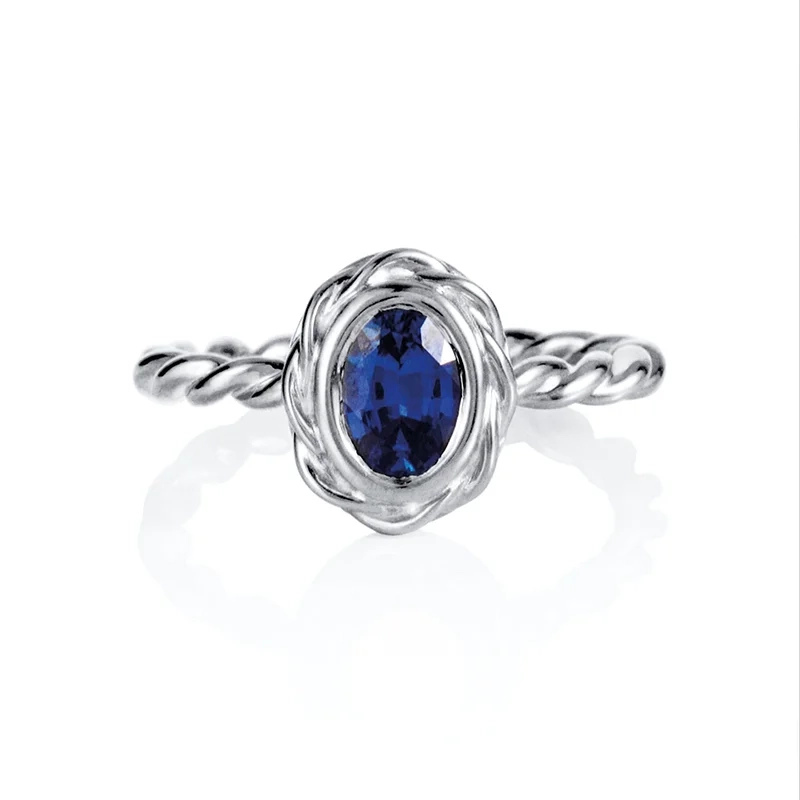 Efva Attling - Wrapped Colour Ring - Blue Sapphire White Gold
