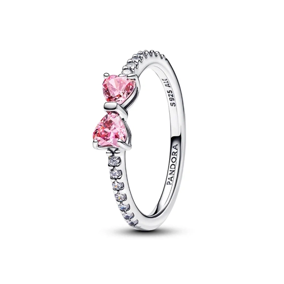 Glittrande Ring med Rosa Rosett - PANDORA - 1-2 dagar leverans - Gratis paketinslagning