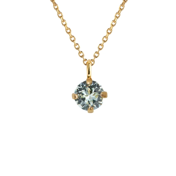Guldpläterat halsband med en ljusblå Swarovski-kristall från Caroline Svedbom
