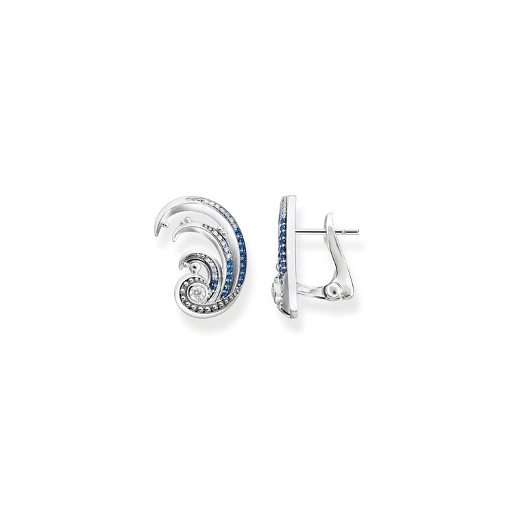 Thomas Sabo – Öronklämma Våg & Blå Stenar