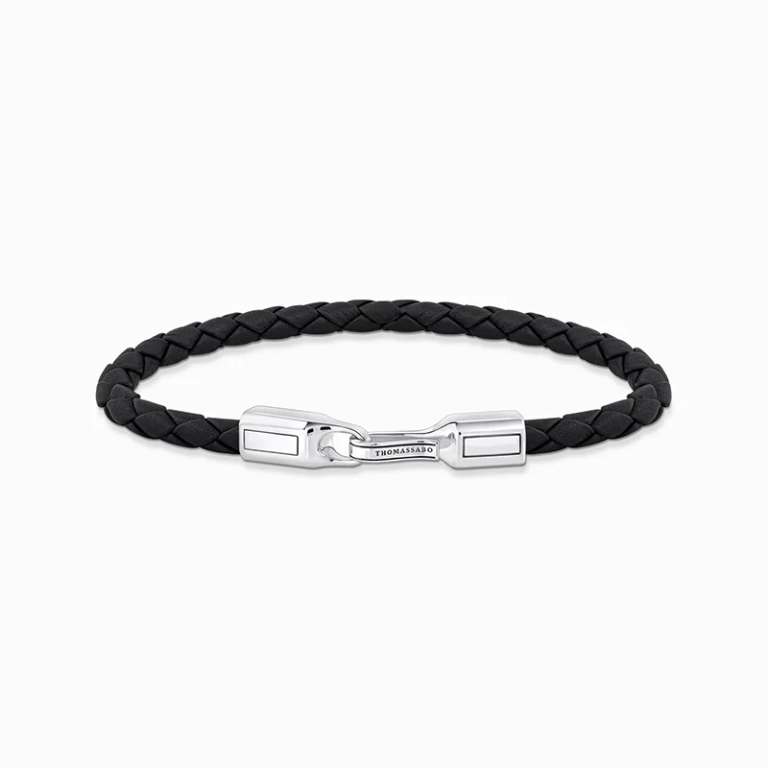 Läderarmband Svart & Silver - Thomas Sabo - Snabb leverans & paketinslagning - Nordic Spectra