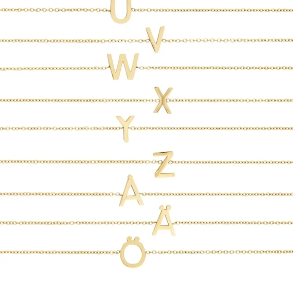 Letter Bracelet A-Ö Gold - Edblad - Snabb leverans - Gratis paketinslagning