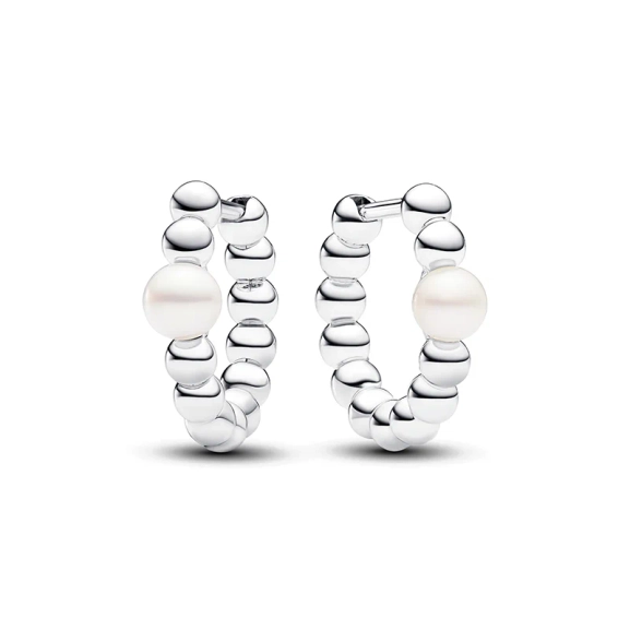 Behandelte Süßwasserzuchtperle & Kugeln Creolen - PANDORA - Nordic Spectra