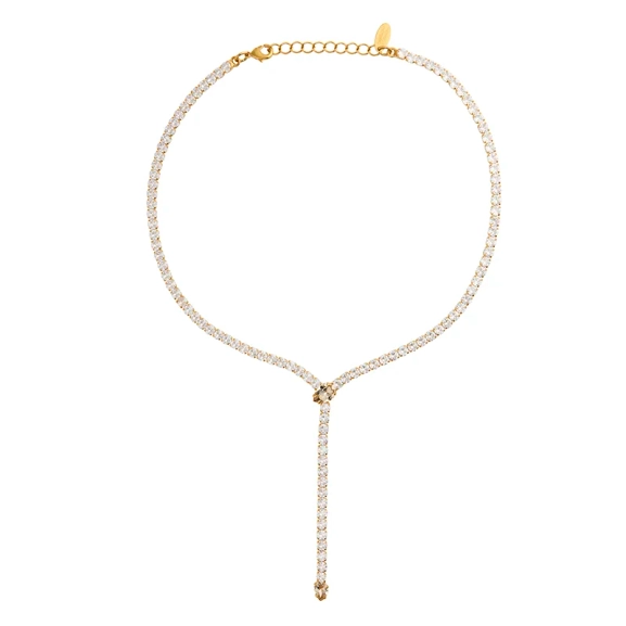 Guldpläterat halsband med gnistrande kristaller från Caroline Svedbom