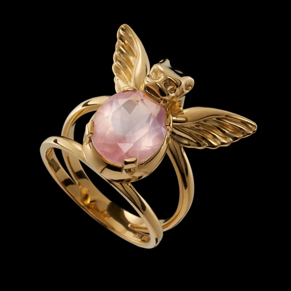 Gargoyle Ring Rose Quartz Gold - Maria Nilsdotter - 1-2 dagars leverans - Nordic Spectra