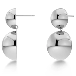 Silverfärgade sfäriska örhängen från Edblad