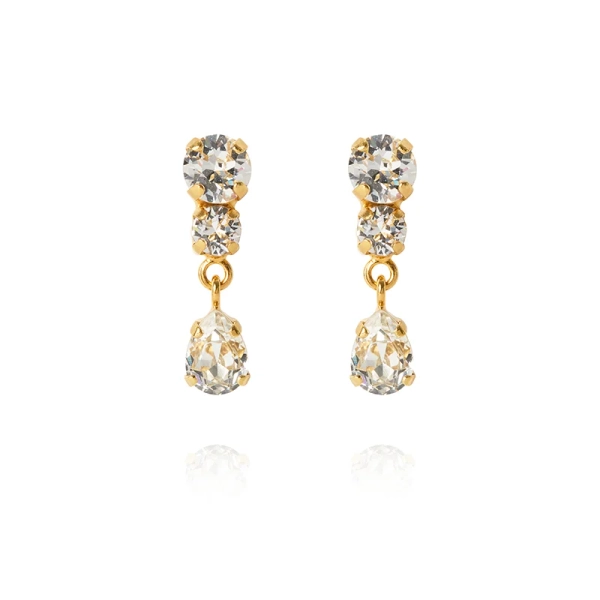 Guldpläterade droppörhängen med gnistrande Swarovski-kristaller från Caroline Svedbom
