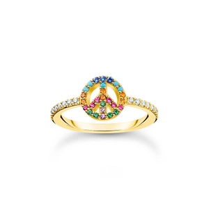 Ring Peace Mit Bunten Steinen Gold von Thomas Sabo, Schneller Versand - Nordicspectra.de