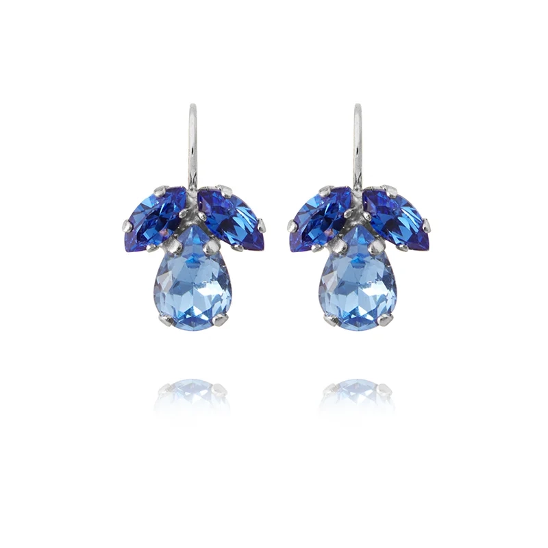 Caroline Svedbom - Petite Timo Clasp Earrings Rhodium Rhodium Lapis/Sapphire