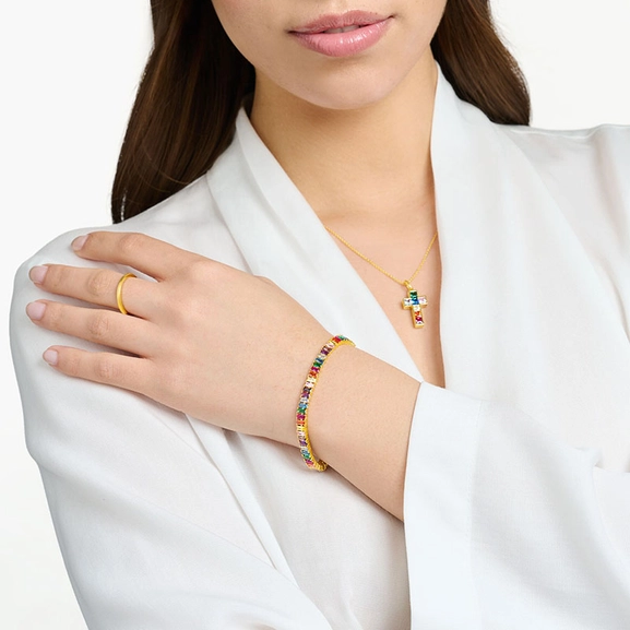 Tennis-Armband bunte Steine Gold von Thomas Sabo, Schneller Versand - Nordicspectra.de