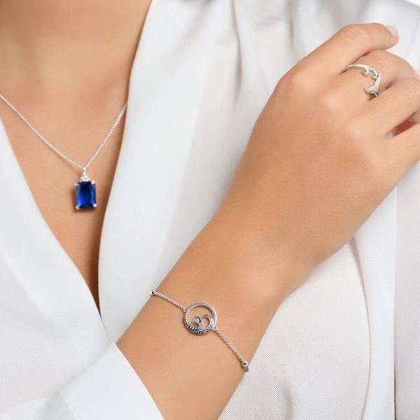 Armband Welle Mit Steinen Blau Silber von Thomas Sabo, Schneller Versand - Nordicspectra.de