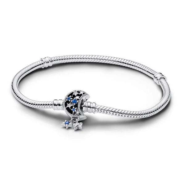 Pandora Moments Ormkedjearmband med Glittrande Månformat Lås - PANDORA - Snabb leverans & paketinslagning - Nordic Spectra
