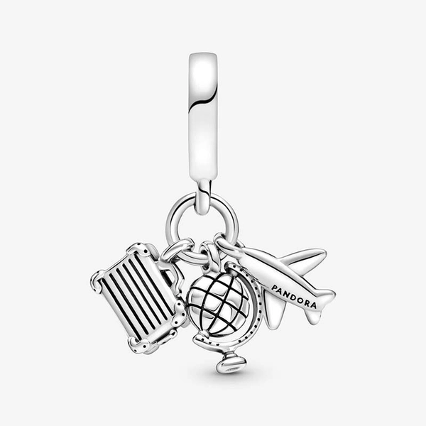 Flugzeug, Globus und Koffer Charm-Anhänger von PANDORA, Schneller Versand - Nordicspectra.de