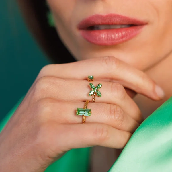 Baguette Ring Gold Peridot - Maria Black - Snabb frakt & paketinslagning - Nordic Spectra