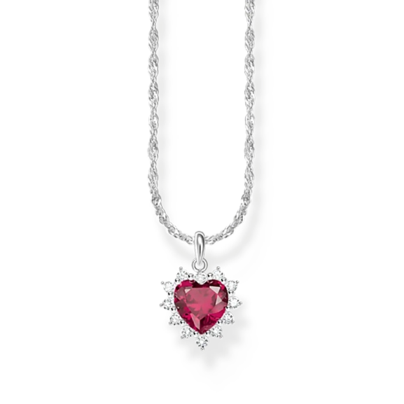 Red Heart with Sparkling Stones Necklace - Thomas Sabo - Suuri valikoima & ilmainen lahjapaketointi - Nordic Spectra