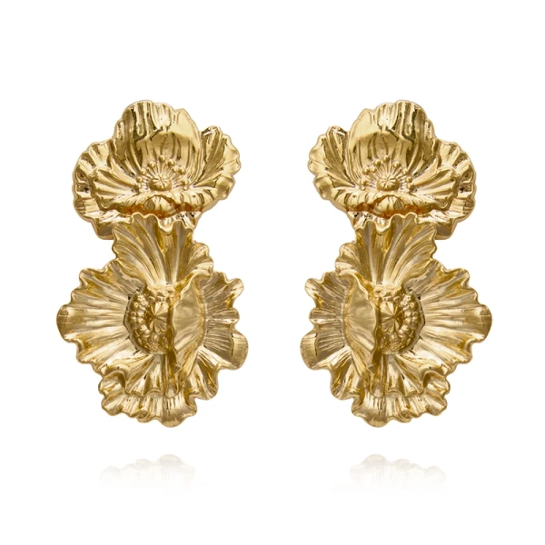 Guldpläterade Bibi Earrings med blomdesign