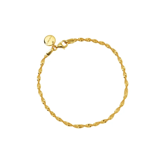 Herringbone Twisted Bracelet Gold i 18K guldpläterat silver