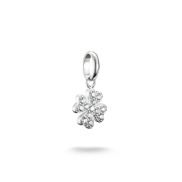 CC Connect Glittrande Fyrklöver Berlock i silver med cubic zirconia