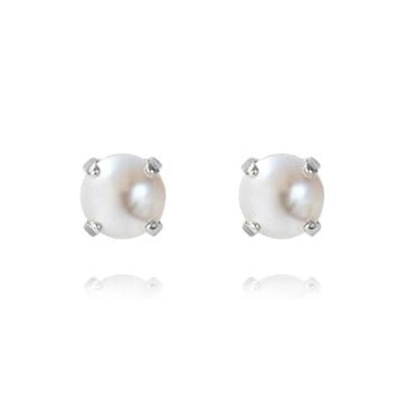 Classic Stud Earrings Rhodium Pearl - Caroline Svedbom - Snabb frakt & paketinslagning - Nordicspectra.se