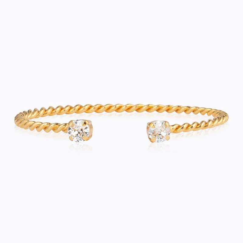 Caroline Svedbom - Mini Twisted Bracelet Gold Crystal