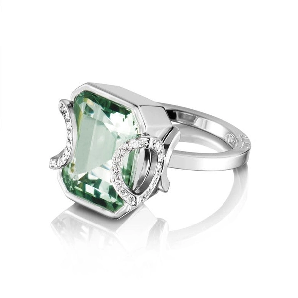 Little Magic Star Ring Green Quartz White Gold - Efva Attling - Suuri valikoima & ilmainen lahjapaketointi - Nordicspectra.fi