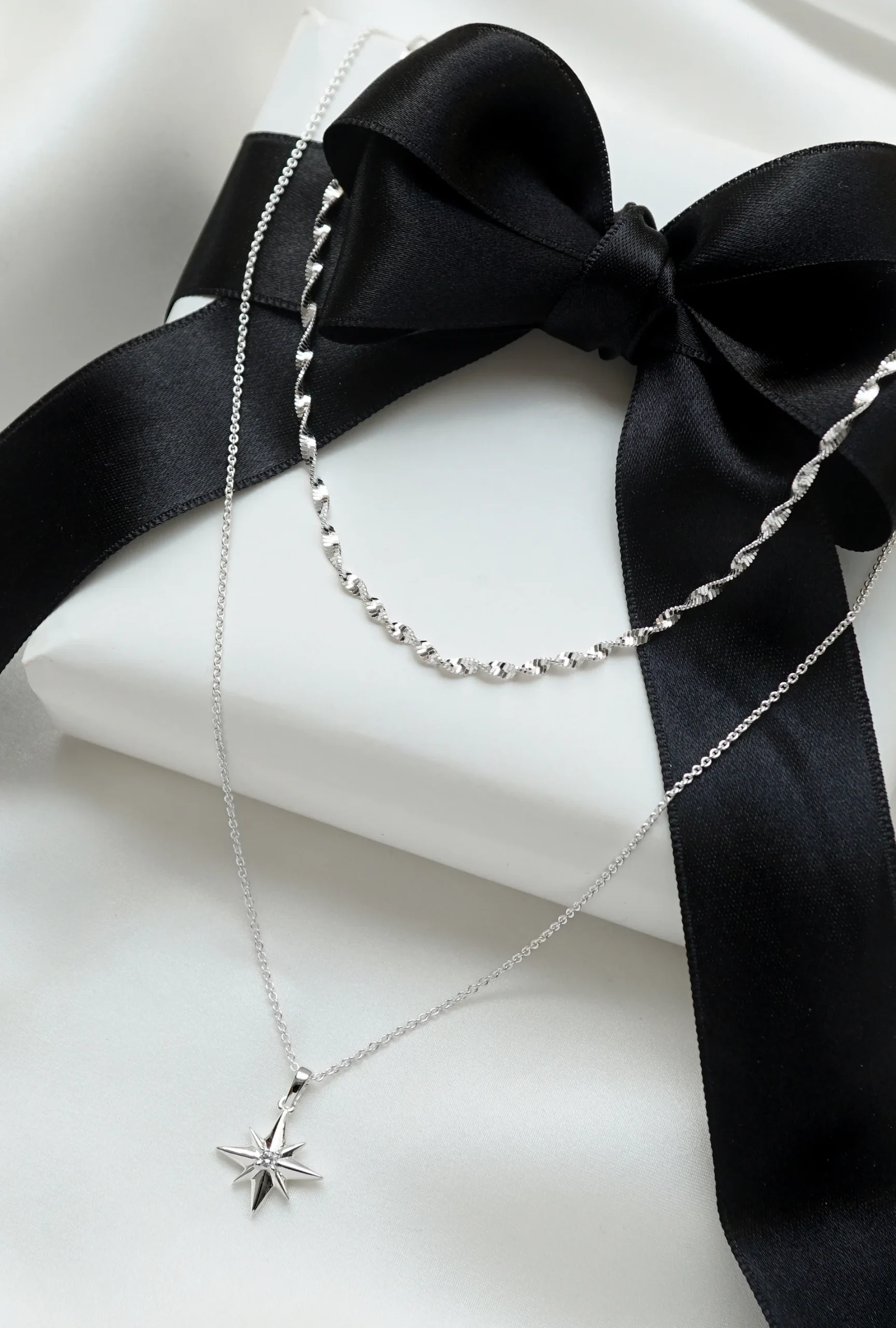 Set med Herringbone Twisted Necklace och North Star Big Necklace från Syster P.