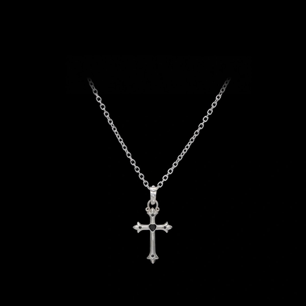 Andachtskette aus Silber mit schwarzem Spinell