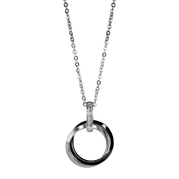 CAROLIN Långt Halsband Svart/Stål - Astrid & Agnes - Snabb frakt & paketinslagning - Nordicspectra.se