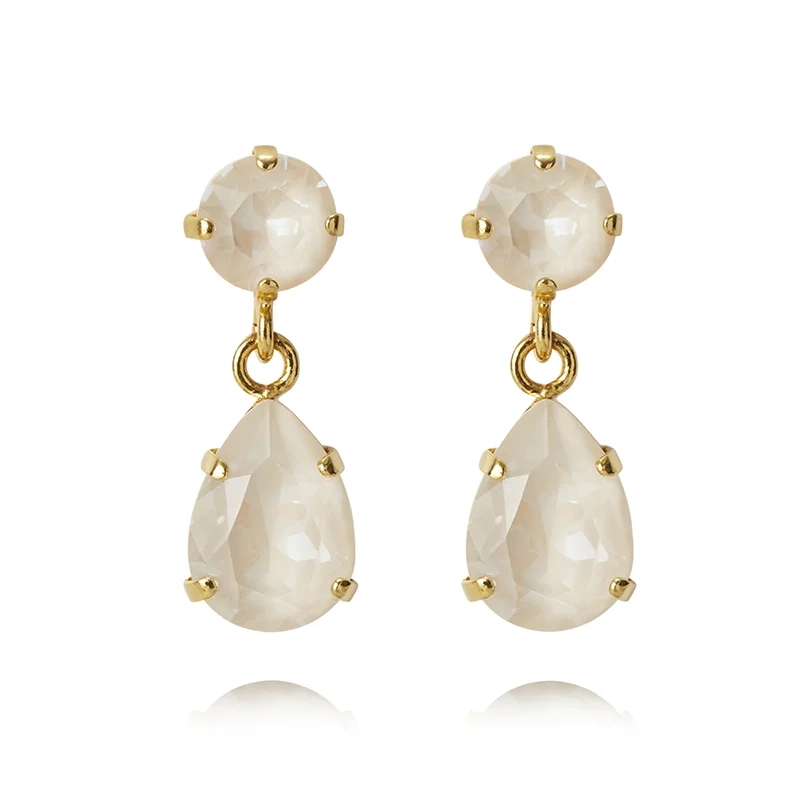 Caroline Svedbom - Mini Drop Earrings Gold Linen Ignite