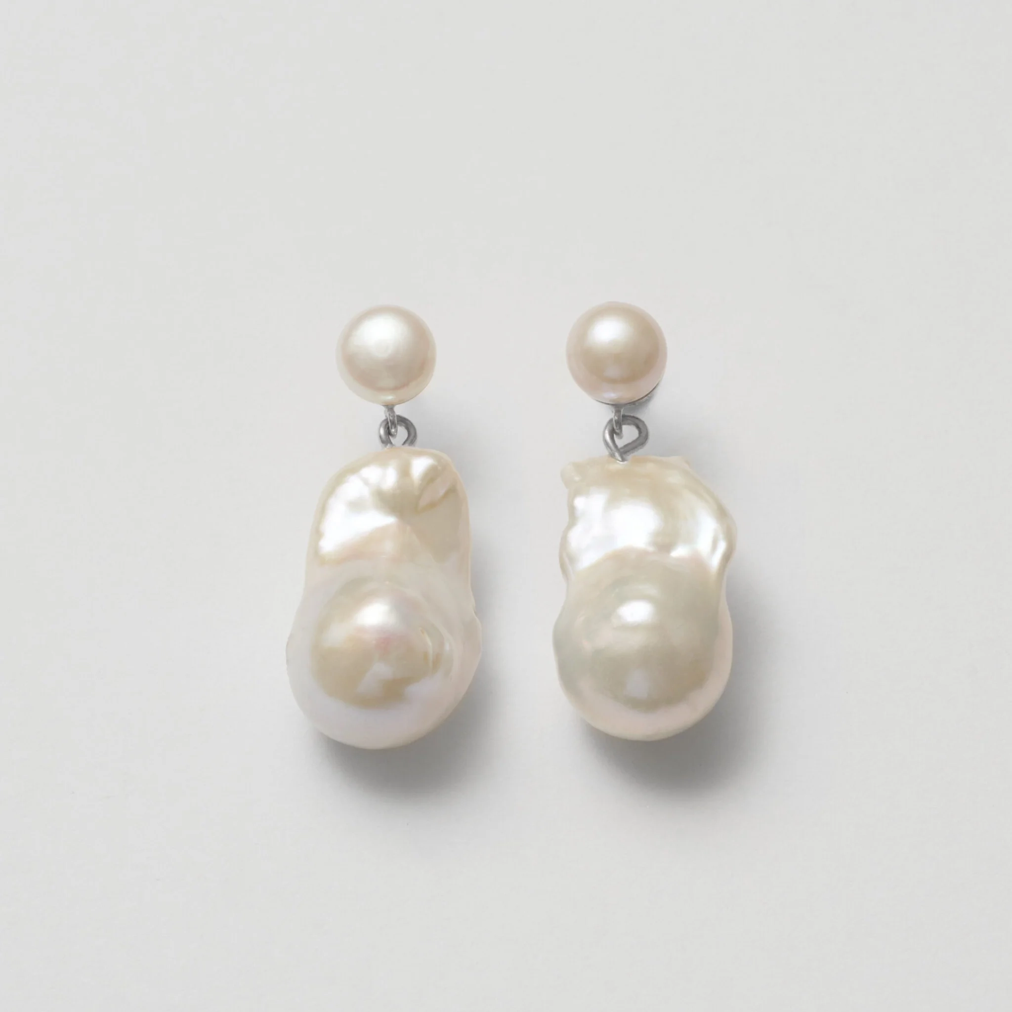 Blue Billie - Baroque Pearl Earrings Silver