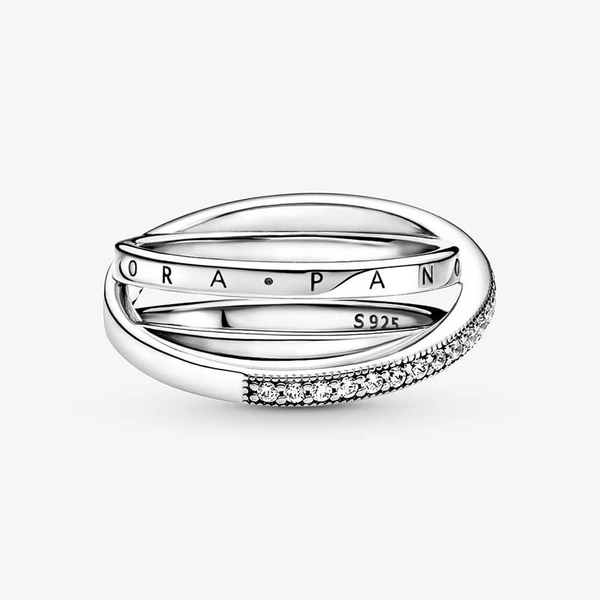 Dreifach gekreuzter Pavé-Ring von PANDORA, Schneller Versand - Nordicspectra.de