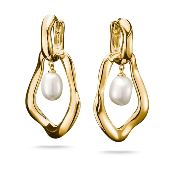 Thomas Sabo Natural Beauty Creolörhängen med Pärla i 18K guldpläterat silver