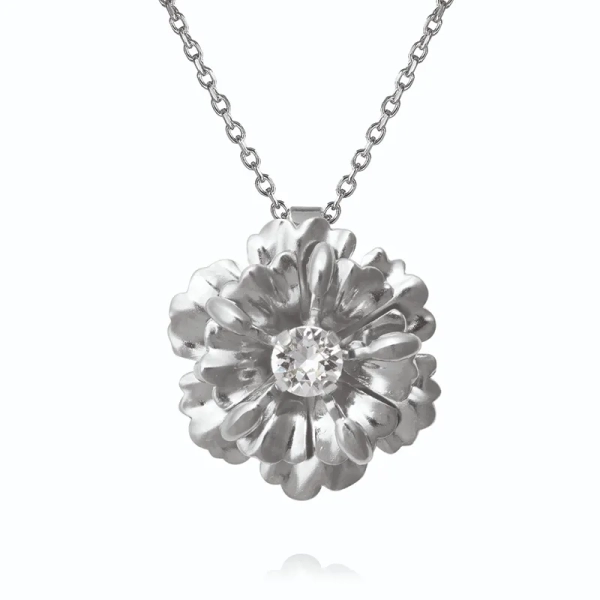 Blossom Necklace Rhodium Crystal