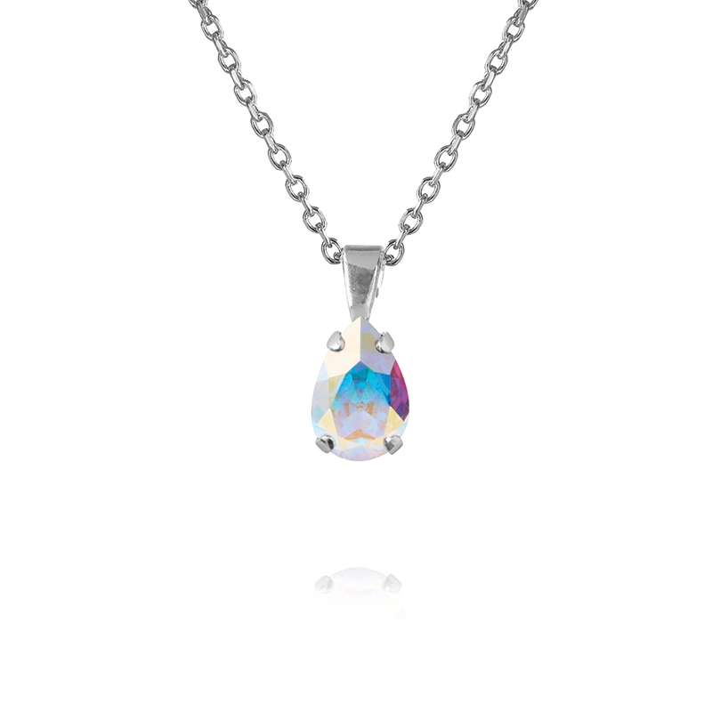 Caroline Svedbom – Petite Drop Necklace Rhodium Aurore Boreale Ab