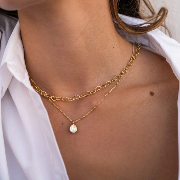 modell Mini Carlotta Necklace Gold Crystal