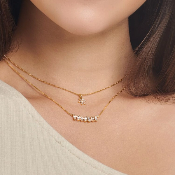 Kette Weiße Steine Gold von Thomas Sabo, Schneller Versand - Nordicspectra.de