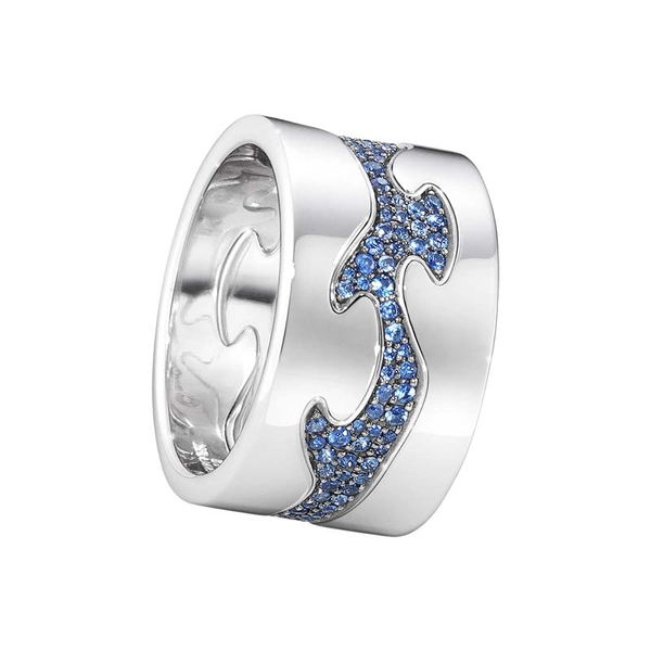 Fusion 3-delad Ring VG/VG/Blå Safir - Georg Jensen ringar - Snabb frakt & paketinslagning - Nordicspectra.se