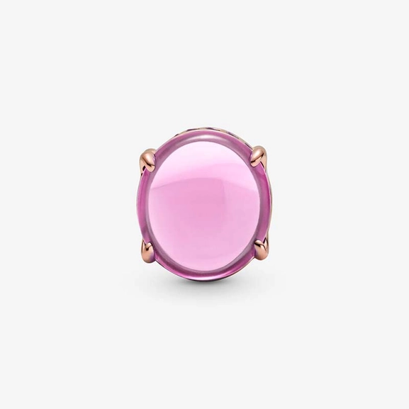 Rosafarbenes Ovales Cabochon-Charm von PANDORA, Schneller Versand - Nordicspectra.de