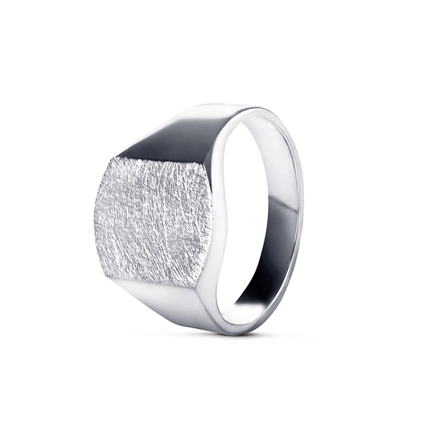 Ola Signet Ring 18K White Gold Diamond Surface - Nordic Spectra - Suuri valikoima & ilmainen lahjapaketointi - Nordicspectra.fi