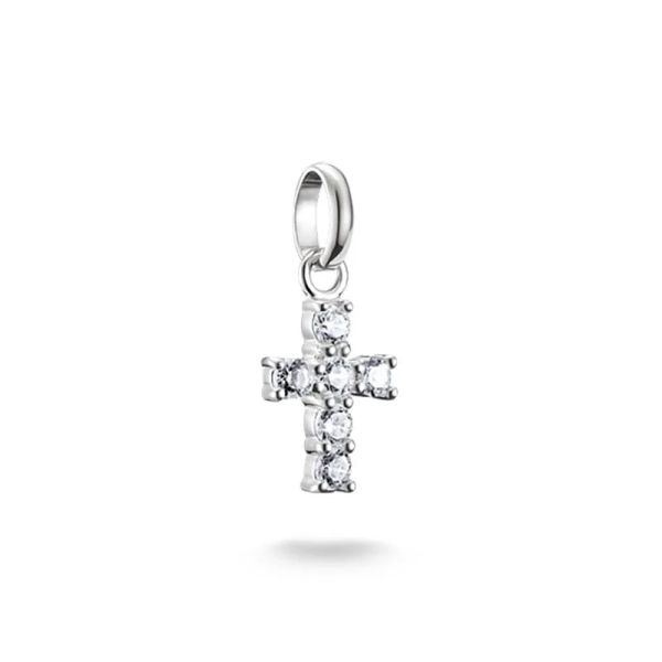 Charm-Anhänger Kreuz mit weißen Steinen Connect Silber - Thomas Sabo - Nordic Spectra
