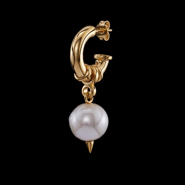 Chunky Pierced Pearl Earring Gold - Maria Nilsdotter - 1-2 dagars leverans - Nordic Spectra
