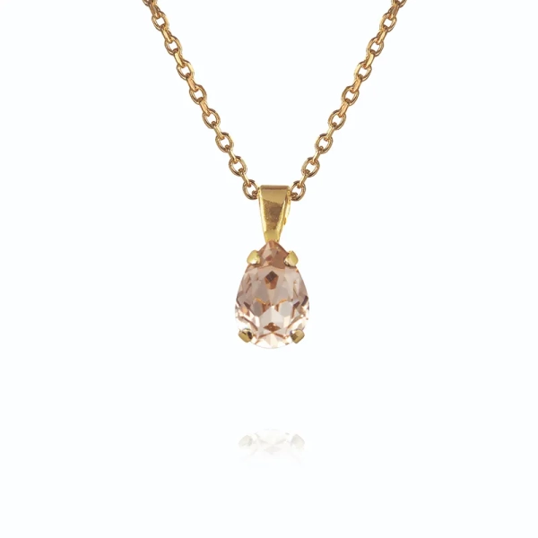 Petite Drop Necklace i guldpläterad mässing med droppformad kristall