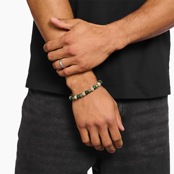 Jade & Jaspis från Thomas Sabo med polerade pärlor och en silverring