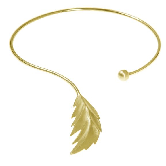 Feather Bangle Neck Flex Gold -CU Jewellery - Snabb frakt & paketinslagning - Nordicspectra.se