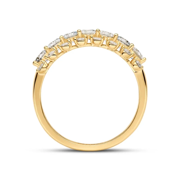 Fior Ring 14K Guld med sju gnistrande syntetiska diamanter