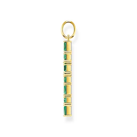 Pendant cross with green stones gold plated - Thomas Sabo - Suuri valikoima & ilmainen lahjapaketointi - Nordicspectra.fi