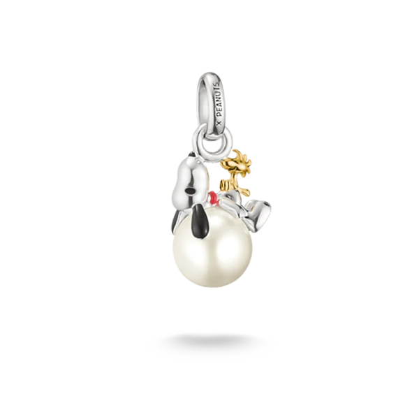 Charm-Anhänger mit Perle Snoopy & Woodstock Santa Edition PEANUTS Connect 18k Vergoldung - Thomas Sabo - Nordic Spectra