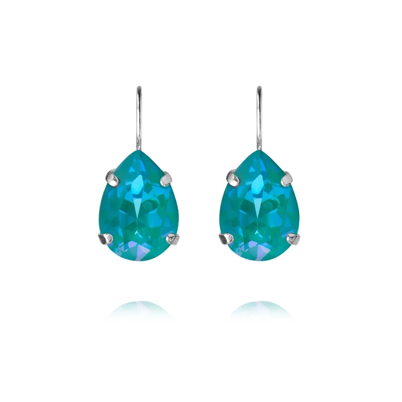 Caroline Svedbom - Mini Drop Clasp Earrings Rhodium Laguna Delite